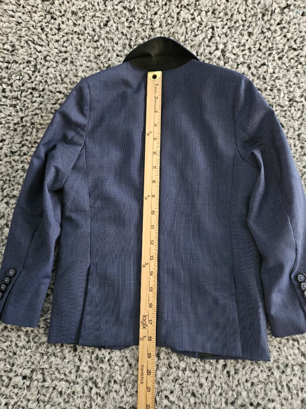 Zara Boys Classic Navy Blue Blazer Size 7 Youth S M Pinstripe Tailored Formal - Picture 13 of 14